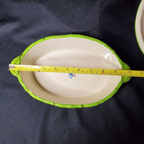 Temptations by Tara Green Dragonfly Ovenware Covered Casserole Set Oval 2qt, 1qt - Picture 6 of 14